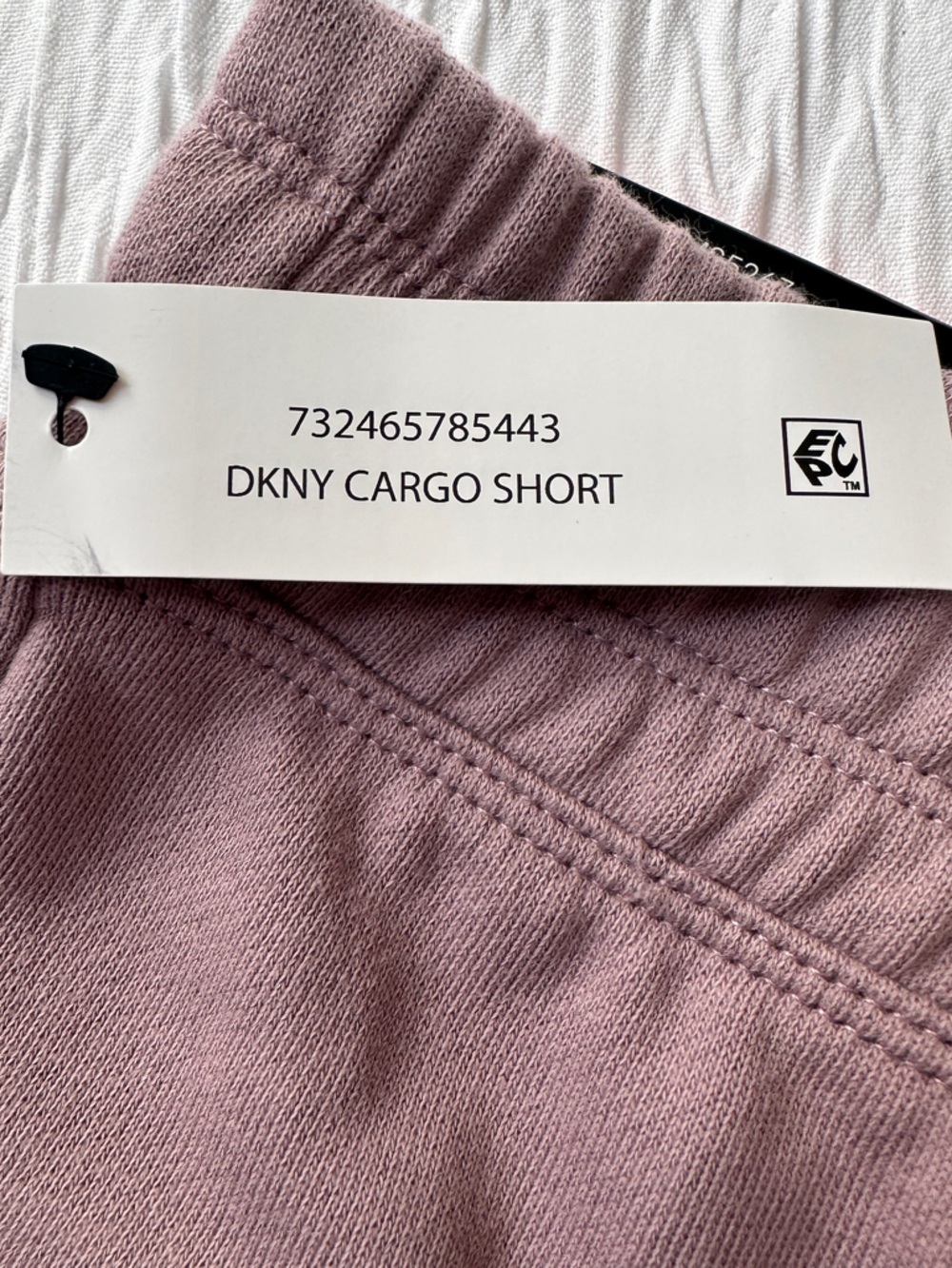 DKNY Cargo Sweat Shorts Womens XS Mauve Pink Elastic Waist Pocket NWT - Picture 4 of 10